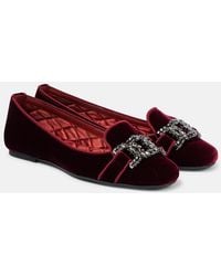 Tod's - Ballerinas Kate Aus Samt Mit Kristallen - Lyst