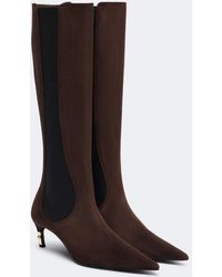 Gucci - Eva Suede Knee-High Boots - Lyst
