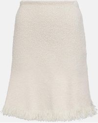 Chloé - Minifalda de punto boucle con flecos - Lyst