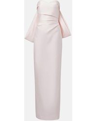 Monique Lhuillier - Bow-Detail Satin Gown - Lyst