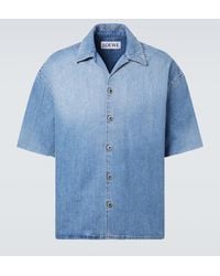Loewe - Camicia Bowling Di Jeans Anagram - Lyst