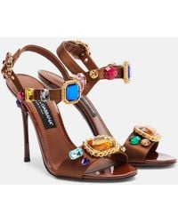 Dolce & Gabbana - Keira 2.0 Embellished Satin Sandals - Lyst
