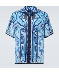 Etro - Camisa Bowling De Algodon Estampada - Lyst