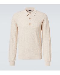 Etro - Jacquard Wool-Blend Polo Sweater - Lyst