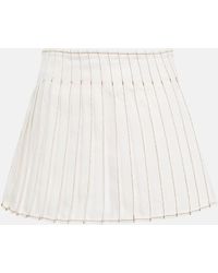 Ami Paris - Pleated Cotton Miniskirt - Lyst