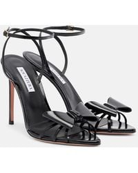 Aquazzura - Tie 105 Bow-Detail Leather Sandals - Lyst