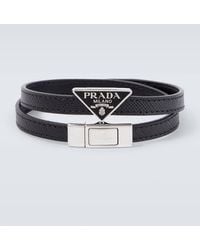 Prada - Bracelet En Cuir Saffiano - Lyst