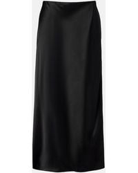 KHAITE - Demi Satin Midi Skirt - Lyst
