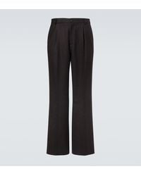 Dries Van Noten - Wool Flannel Wide-Leg Pants - Lyst