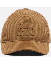 Miu Miu - Cotton Velvet Baseball Cap - Lyst