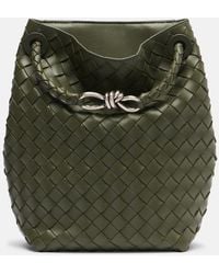 Bottega Veneta - Andiamo Intrecciato Small Leather Bucket Bag - Lyst