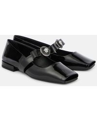Versace - Gianni Ribbon Patent Leather Ballet Flats - Lyst