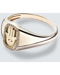 Sydney Evan - Ring Hamsa Icon Aus 14Kt Gelbgold Mit Diamanten - Lyst