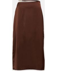 Jacquemus - La Jupe Notte High-rise Satin Midi Skirt - Lyst