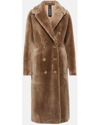 Blancha - Double-breasted Shearling Coat - Lyst