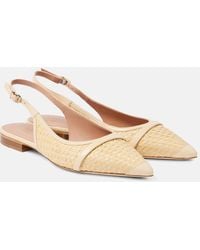 Malone Souliers - Jama Raffia Slingback Ballet Flats - Lyst