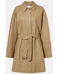 The Row - Amaya Belted Leather Car Coat - Lyst