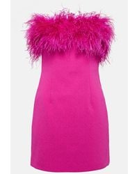 Rebecca Vallance - Minikleid Aus Crepe Mit Federn - Lyst