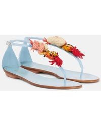Aquazzura - Sandalen Marea Aus Raffiabast - Lyst