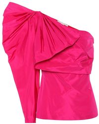 Stella McCartney Top monospalla in taffetà - Rosa
