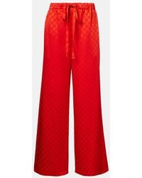 Gucci - Weite Hose Gg Aus Satin - Lyst