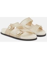 Jimmy Choo - Fayence Leather-trimmed Sandals - Lyst