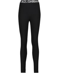 Dolce & Gabbana High-rise Cotton leggings - Black