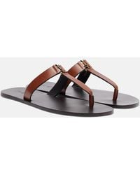 Saint Laurent - Cassandre Leather Thong Sandals - Lyst