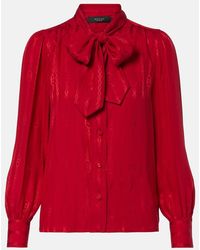 Gucci - Interlocking G Silk Jacquard Blouse - Lyst