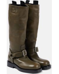 Burberry - Leather Knee-High Boots - Lyst