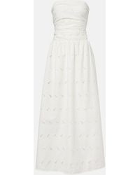 Faithfull the Brand - Moa Broderie Anglaise Draped Maxi Dress - Lyst