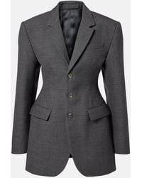 Wardrobe NYC - Peplum Virgin Wool Blazer - Lyst