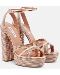 Aquazzura - Sundance Sparkle 140 Platform Sandals - Lyst