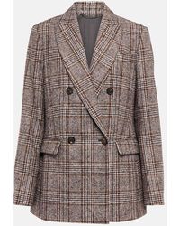 Brunello Cucinelli - Double-breasted Wool-blend Blazer - Lyst