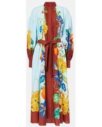 ALÉMAIS - Vestido Camisero Dahlia De Algodon Y Seda - Lyst