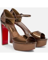 Christian Louboutin - Sandaloo 130 Leather Platform Sandals - Lyst