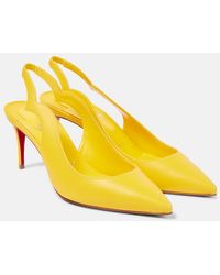 Christian Louboutin - Hot Chick Sling 70 Leather Slingback Pumps - Lyst