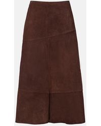Yves Salomon - Suede Midi Skirt - Lyst