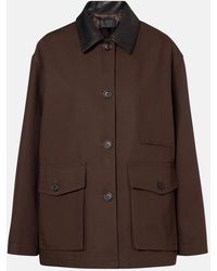 Nili Lotan - Leather-Trimmed Cotton Jacket - Lyst