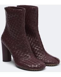 Bottega Veneta - Intrecciato Leather Ankle Boots - Lyst