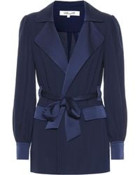 Diane von Furstenberg Jacke Stassie aus Crêpe - Blau