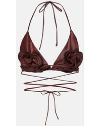Magda Butrym - Top Bikini A Triangolo Con Applicazioni Floreali - Lyst
