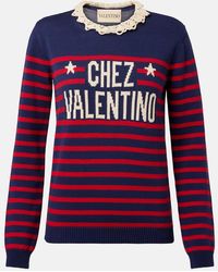 Valentino Garavani - Chez Striped Cotton Sweater - Lyst