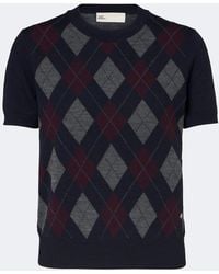 Tory Burch - Argyle Wool Sweater - Lyst