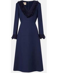 Valentino - Crepe Couture Bow-Detail Midi Dress - Lyst