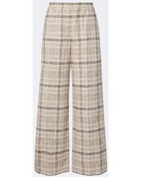 Brunello Cucinelli - Cotton, Silk, And Hemp-Blend Wide-Leg Pants - Lyst