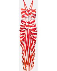 Dolce & Gabbana - Portofino Striped Silk-blend Maxi Dress - Lyst
