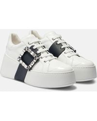 Roger Vivier - Viv Skate Leather Platform Sneakers - Lyst