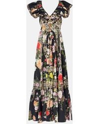 CAMILLA - Ruffled Floral Cotton Maxi Dress - Lyst
