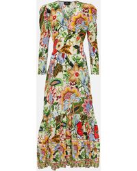 Etro - Floral Silk Midi Dress - Lyst